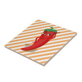 Red Hot Pepper Diva Orange Streifen Fliese (Seite)