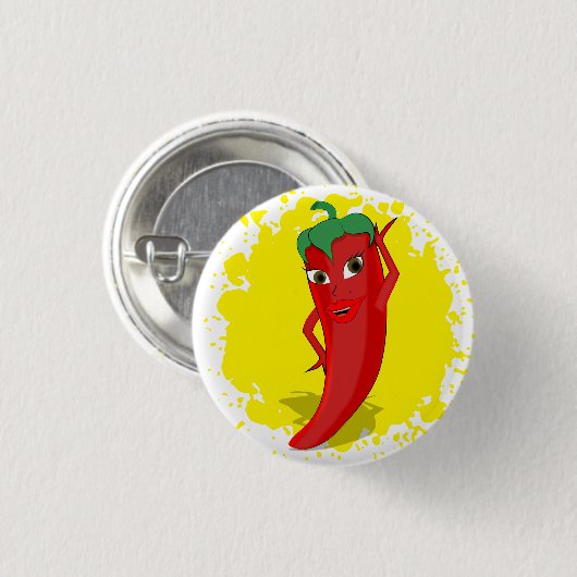 Red Hot Pepper Diva Paint Spritzer Button (Vorne & Hinten)