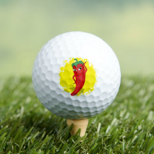 Red Hot Pepper Diva Paint Spritzer Golfball (Insitu T-Shirt)