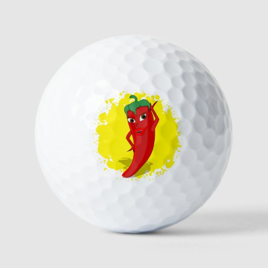 Red Hot Pepper Diva Paint Spritzer Golfball (Vorderseite)