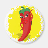 Red Hot Pepper Diva Paint Spritzer Magnet (Vorne)