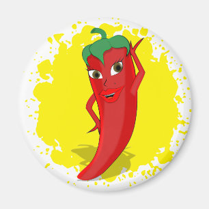Red Hot Pepper Diva Paint Spritzer Magnet