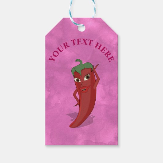 Red Hot Pepper Diva Pink Farbe Geschenkanhänger (Vorderseite)