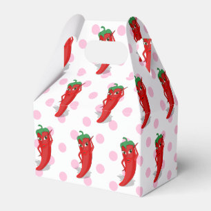 Red Hot Pepper Diva Pink Polka Dots Gefälligkeitsb Geschenkschachtel