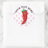 Red Hot Pepper Diva Pink Polka Dots Runder Aufkleber (Tasche)