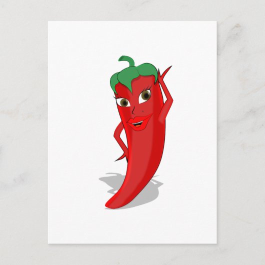 Red Hot Pepper Diva Postkarte (Vorderseite)