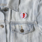 Red Hot Pepper Diva Red Blue Polka Dots Button (Beispiel)