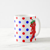 Red Hot Pepper Diva Red Blue Polka Dots Tasse Kaff (VorderseiteRechts)