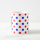 Red Hot Pepper Diva Red Blue Polka Dots Tasse Kaff (Mittel)