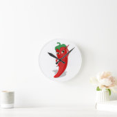 Red Hot Pepper Diva Runde Wanduhr (Zuhause)