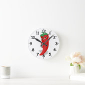 Red Hot Pepper Diva Runde Wanduhr (Zuhause)