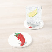 Red Hot Pepper Diva Sandstein Untersetzer (Seite)