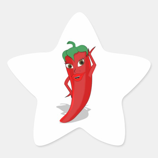 Red Hot Pepper Diva Stern-Aufkleber (Vorderseite)