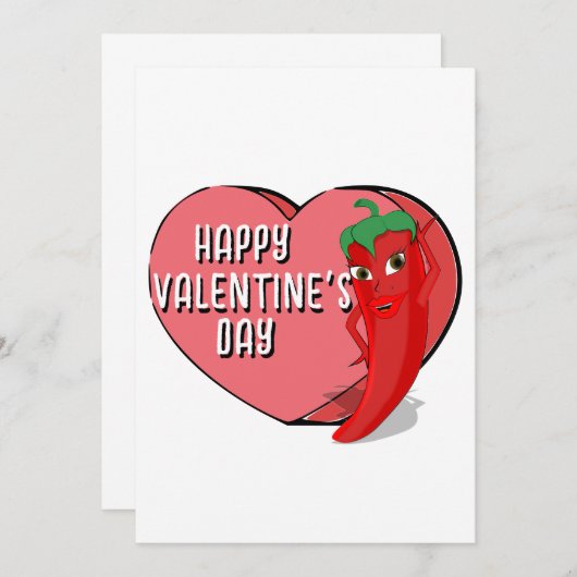 Red Hot Pepper Diva Valentines Einladung (Vorne/Hinten)