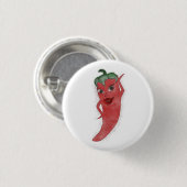 Red Hot Pepper Diva Wasserfarbe Custom Button (Vorne & Hinten)