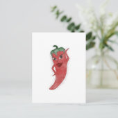 Red Hot Pepper Diva Wasserfarbe Custom Postkarte (Stehend Vorderseite)