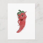 Red Hot Pepper Diva Wasserfarbe Custom Postkarte (Vorderseite)