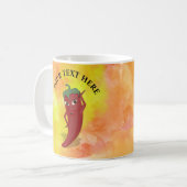 Red Hot Pepper Diva Wasserfarbe Kaffeetasse (Vorderseite Links)