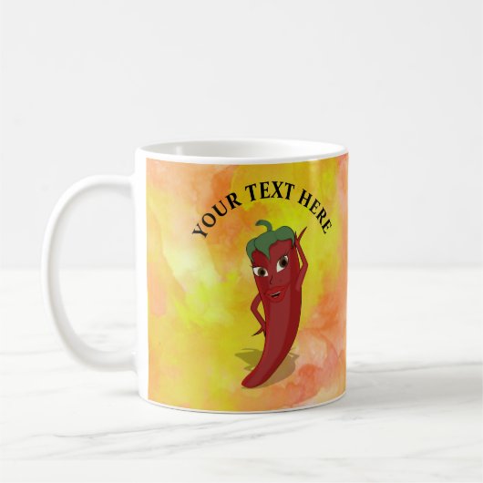 Red Hot Pepper Diva Wasserfarbe Kaffeetasse (Links)