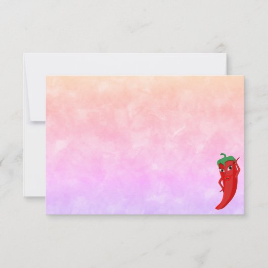 Red Hot Pepper Diva Watercolor Custom Blank Mitteilungskarte (Vorderseite)