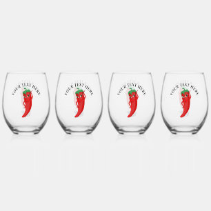 Red Hot Pepper Diva Weinglas Ohne Stiel