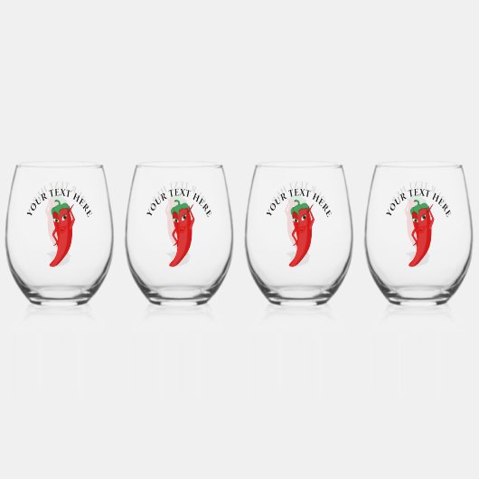 Red Hot Pepper Diva Weinglas Ohne Stiel (Hinten)