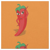 Red Hot Pepper Diva Zeichnend Muster Stoff (Nahaufnahme)