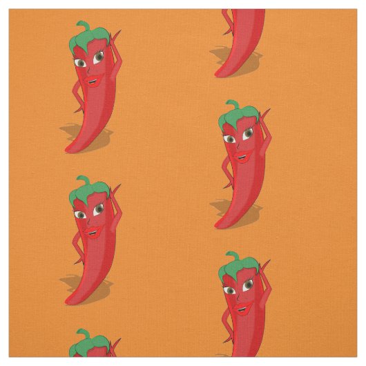 Red Hot Pepper Diva Zeichnend Muster Stoff (Muster)