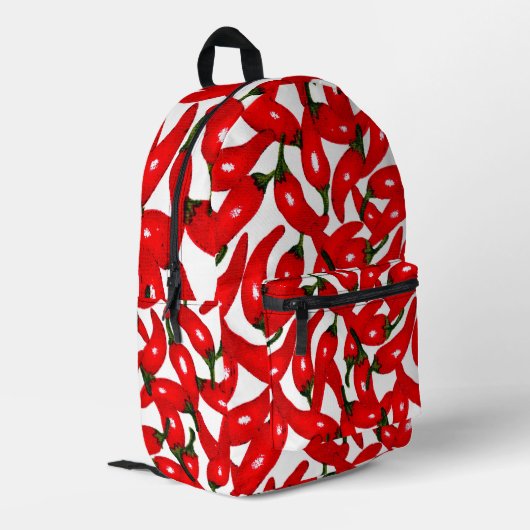 Red Hot Peppers Spicy  Bedruckter Rucksack (Rückseitige Ecke links)
