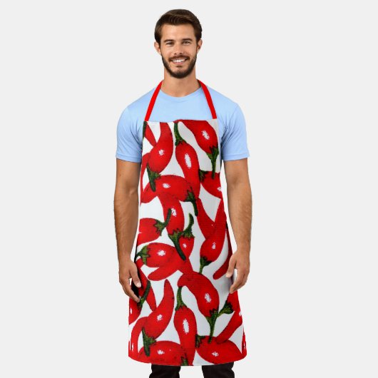 Red Hot Peppers Spicy Schürze (Getragen)