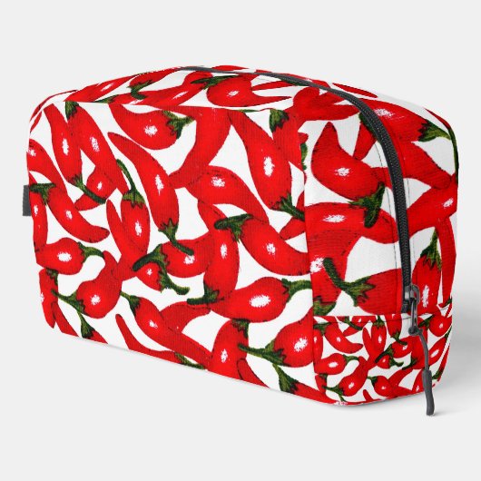 Red Hot Peppers Spicy  Waschbeutel (Rechte Ecke)