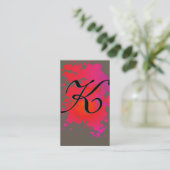Red Hot Pink Tinte Paint Splash Business Card Visitenkarte (Stehend Vorderseite)