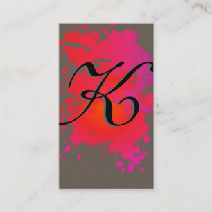 Red Hot Pink Tinte Paint Splash Business Card Visitenkarte