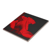 Red Hot Rosenknospe Floral Art Fliese (Seite)