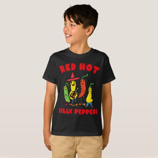 Red Hot Silly Peppers, Funny  T-Shirt (Vorne ganz)