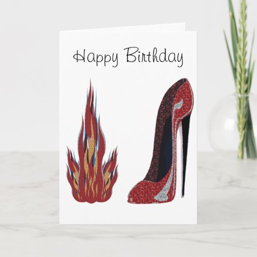 Red Hot Stiletto Shoe Art Karte (Vorderseite)