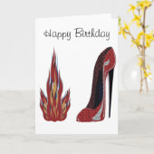 Red Hot Stiletto Shoe Art Karte (Gelbe Blume)
