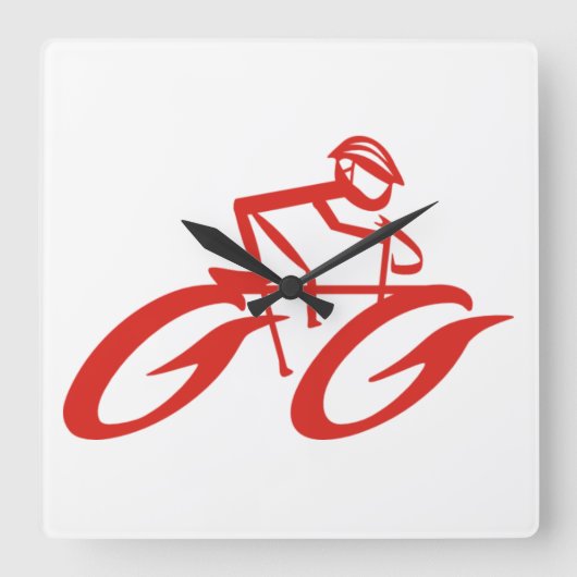 Red Hot Wheels Wall Clock Quadratische Wanduhr (Vorderseite)