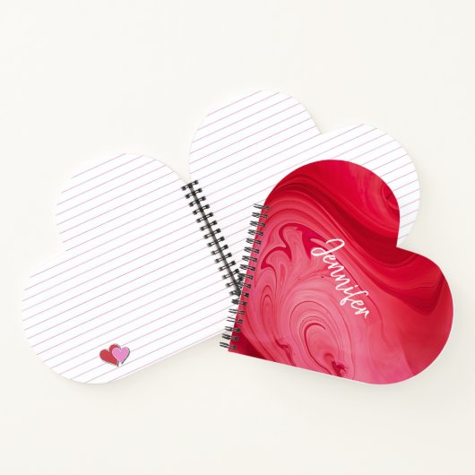 Red Hot Wirbel Personalisiert Notebook Notizblock (Innenseite)
