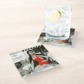 Red Hot Woman Glasuntersetzer (Schrägansicht)