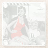 Red Hot Woman Glasuntersetzer (Rückseite)