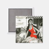 Red Hot Woman Magnet (Vorderseite/Rückseite)