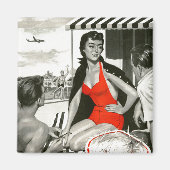 Red Hot Woman Magnet (Vorne)