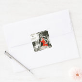 Red Hot Woman Quadratischer Aufkleber (Umschlag)