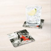 Red Hot Woman Rechteckiger Pappuntersetzer (Vor Ort)