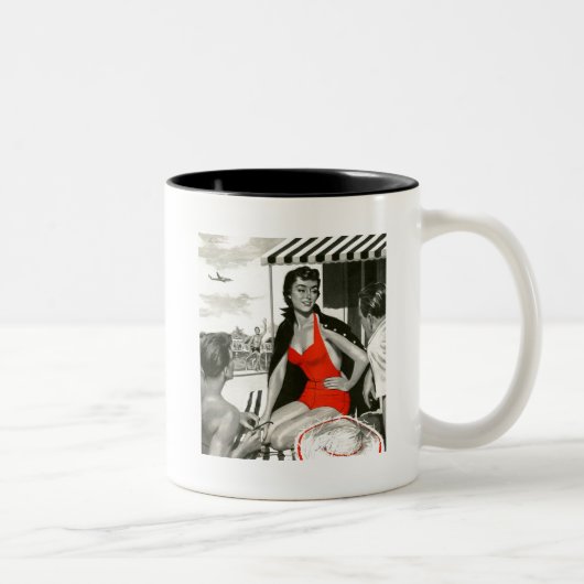 Red Hot Woman Zweifarbige Tasse (Rechts)