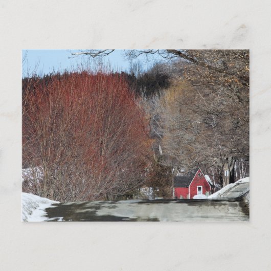 Red House on Lane Postkarte (Vorderseite)