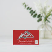 Red House Social Media Logo Real Anwesen Agent Visitenkarte (Stehend Vorderseite)