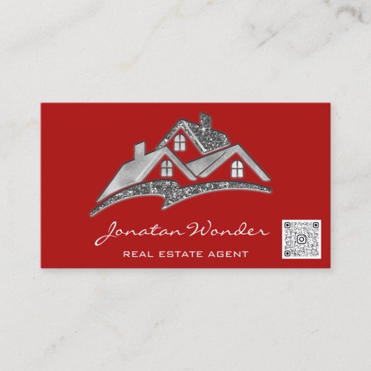 Red House Social Media Logo Real Anwesen Agent Visitenkarte (Vorderseite)