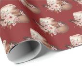 Red Howdy Cowgirl Western Hats Geschenkpapier (Rolleneckpunkt)